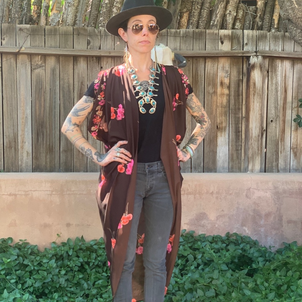 Vintage 70s Flapper Style Kimono Robe Beach Wear